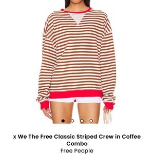 We The Free sz small Classic Striped Crew in color Coffee Combo